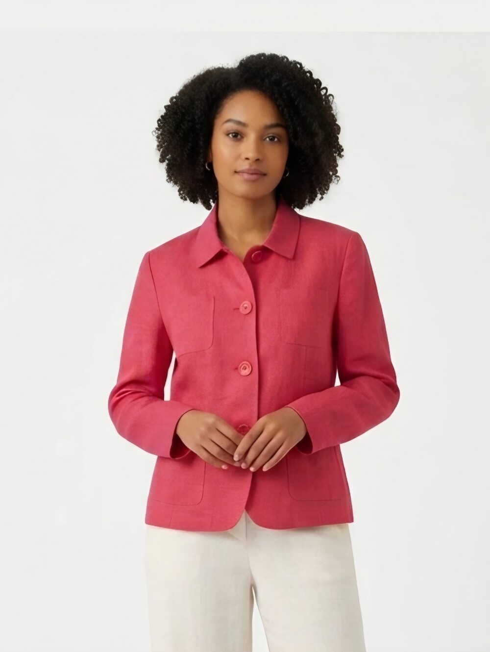 Talbots Womans Irish Linen Jacket  Pink Size 8